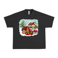 Pigment Black Christmas gnomes with red truck Urban Heavy Tee - NancyCooperArtShop