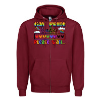 Burgundy gay pride loading please wait Zipper Hoodie - LillyAllenDesigns