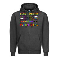 Charcoal Heather gay pride loading please wait Zipper Hoodie - LillyAllenDesigns