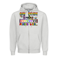 Dove Grey gay pride loading please wait Zipper Hoodie - LillyAllenDesigns