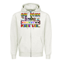 Oatmeal Heather gay pride loading please wait Zipper Hoodie - LillyAllenDesigns