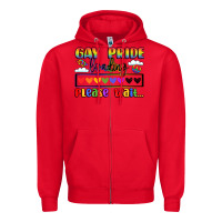 Red gay pride loading please wait Zipper Hoodie - LillyAllenDesigns
