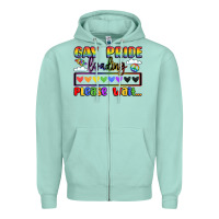 Seafoam gay pride loading please wait Zipper Hoodie - LillyAllenDesigns