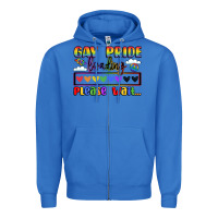 True Royal gay pride loading please wait Zipper Hoodie - LillyAllenDesigns