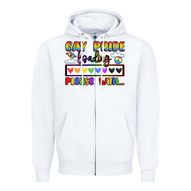 Gay Pride Loading Please Wait Zipper Hoodie by LillyAllenDesigns | Teevron