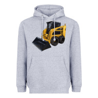 Heather Grey Skid Steer Loader Heavyweight Hoodie - LillyAllenDesigns