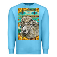 Ocean Blue Western Lincoln Sheep Premium Sweatshirt - LillyAllenDesigns