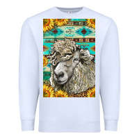 White Western Lincoln Sheep Premium Sweatshirt - LillyAllenDesigns