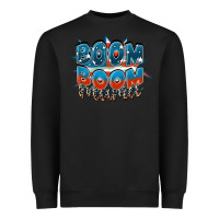 Black Boom boom Mama Heavyweight Sweatshirt - FaDigitalArtStudio
