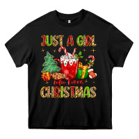 Black just a girl who loves christmas Heavy Core Tee - MaliasSmallBusiness