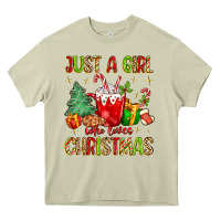 Mossy just a girl who loves christmas Heavy Core Tee - MaliasSmallBusiness