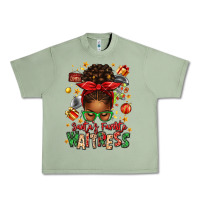 Oil Green santa's favorite waitress messy bun Urban Heavy Tee - texasbilliewilder