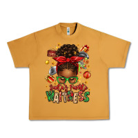 Peanut Butter santa's favorite waitress messy bun Urban Heavy Tee - texasbilliewilder