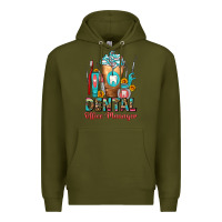 Army Green dental office manager cold drink frappe Premium Hoodie - FaDigitalArtStudio