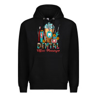 Black dental office manager cold drink frappe Premium Hoodie - FaDigitalArtStudio
