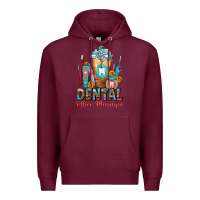 Burgundy dental office manager cold drink frappe Premium Hoodie - FaDigitalArtStudio