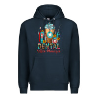 Navy dental office manager cold drink frappe Premium Hoodie - FaDigitalArtStudio