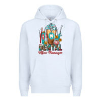 White dental office manager cold drink frappe Premium Hoodie - FaDigitalArtStudio