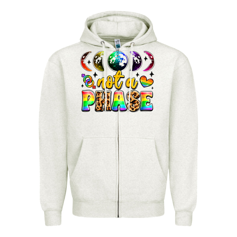 Not A Phase Pride Moon Zipper Hoodie by LillyAllenDesigns | Teevron