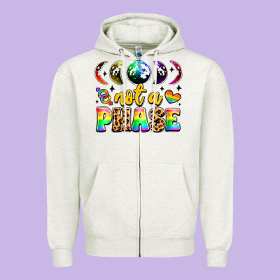 Not A Phase Pride Moon Zipper Hoodie Designed By Lillyallendesigns
