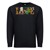 Black Western Love Holstein Cow Premium Sweatshirt - LillyAllenDesigns