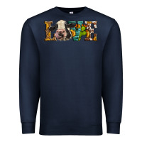 Navy Western Love Holstein Cow Premium Sweatshirt - LillyAllenDesigns
