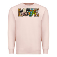 Pale Pink Western Love Holstein Cow Premium Sweatshirt - LillyAllenDesigns