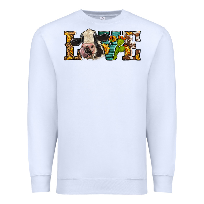 Western Love Holstein Cow Premium Sweatshirt by LillyAllenDesigns | Teevron