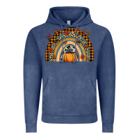 Vintage Denim Fall rainbow pumpkin Vintage Hoodie - NancyCooperArtShop