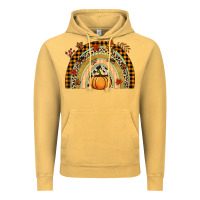Vintage Mustard Fall rainbow pumpkin Vintage Hoodie - NancyCooperArtShop
