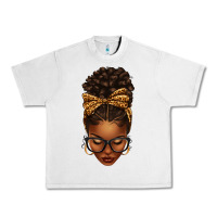 Lunar Rock afro messy bun leopard bow Urban Heavy Tee - texasbilliewilder