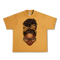 Peanut Butter afro messy bun leopard bow Urban Heavy Tee - texasbilliewilder