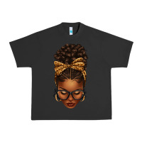 Pigment Black afro messy bun leopard bow Urban Heavy Tee - texasbilliewilder