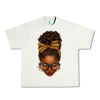 Pistachio afro messy bun leopard bow Urban Heavy Tee - texasbilliewilder