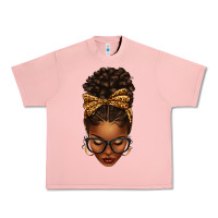 Salmon afro messy bun leopard bow Urban Heavy Tee - texasbilliewilder
