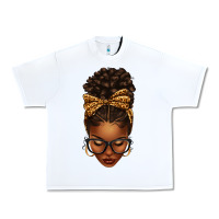 White afro messy bun leopard bow Urban Heavy Tee - texasbilliewilder