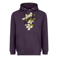 Plum American Dogwood Flower Illustrations Heavyweight Hoodie - LillyAllenDesigns