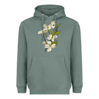 Sage American Dogwood Flower Illustrations Heavyweight Hoodie - LillyAllenDesigns