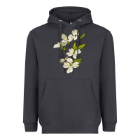 Smoke American Dogwood Flower Illustrations Heavyweight Hoodie - LillyAllenDesigns