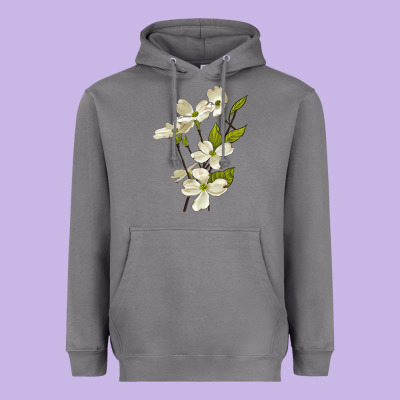 American Dogwood Flower Illustrations Heavyweight Hoodie Designed By Lillyallendesigns