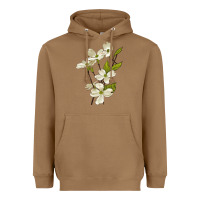 Toasted Coconut American Dogwood Flower Illustrations Heavyweight Hoodie - LillyAllenDesigns