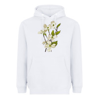 White American Dogwood Flower Illustrations Heavyweight Hoodie - LillyAllenDesigns