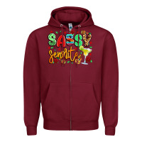 Burgundy sassy senorita Zipper Hoodie - LillyAllenDesigns