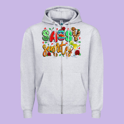 Sassy Senorita Zipper Hoodie Designed By Lillyallendesigns