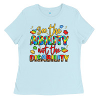 Baby Blue see the ability not the disability Ladies Tee - LillyAllenDesigns