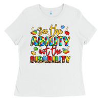 White see the ability not the disability Ladies Tee - LillyAllenDesigns