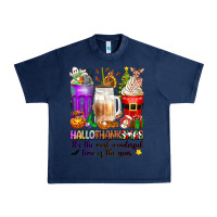 Navy Hallothanksmas coffee cups Urban Heavy Tee - texasbilliewilder