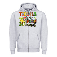 Heather Grey tequila is my spirit animal Zipper Hoodie - LillyAllenDesigns