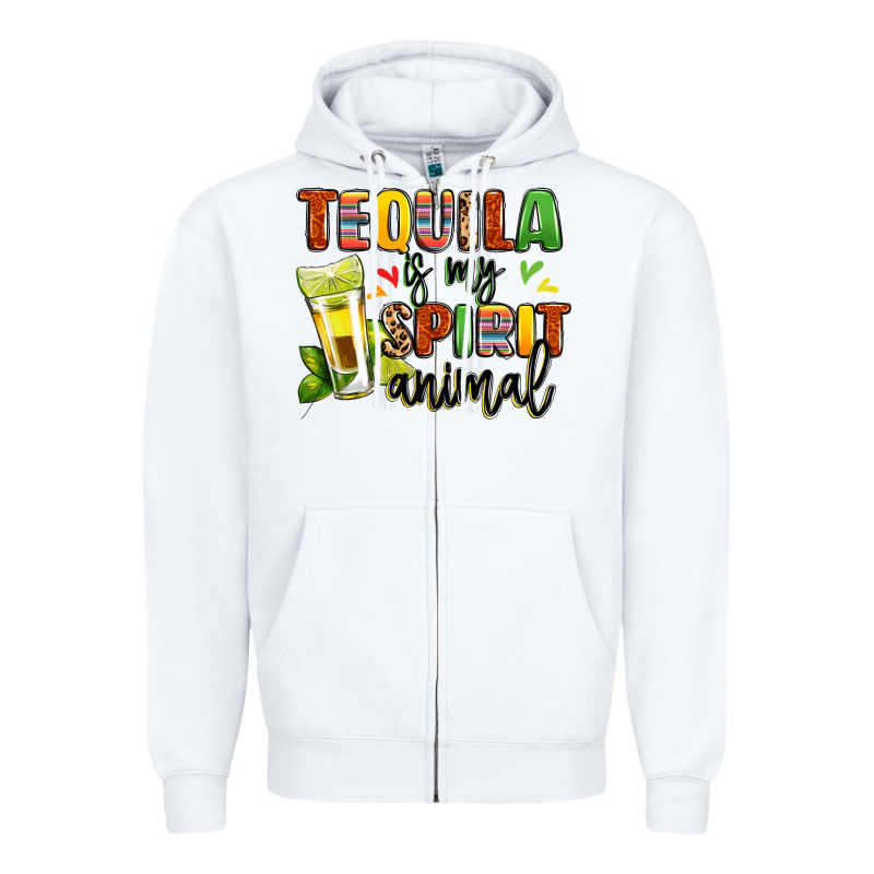 Tequila Is My Spirit Animal Zipper Hoodie by LillyAllenDesigns | Teevron