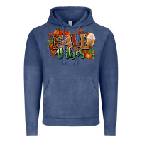 Vintage Denim Fall vibes pumpkins Vintage Hoodie - NancyCooperArtShop
